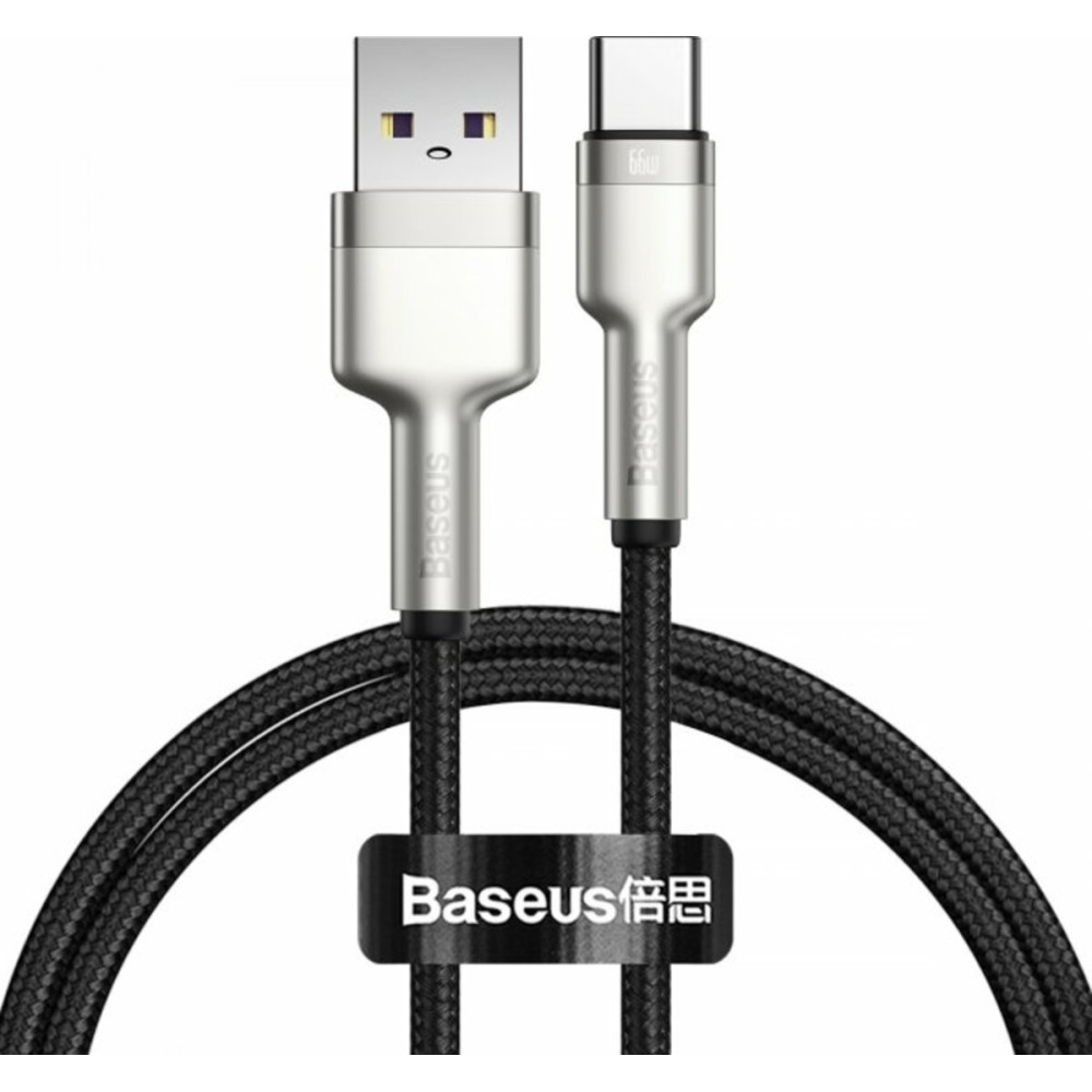 Кабель Baseus Cafule Series Metal Data Cable USB to Type-C 66W 1m Black