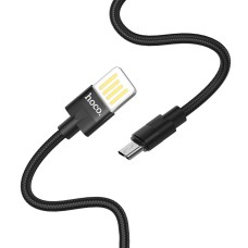 Кабель HOCO U55 USB to Micro 2.4A, 1.2m, nylon. zinc connectors, Black