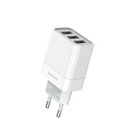 Мережевий зарядний пристрій BOROFONE BA40A Speedway, with 3 USB output, QC3.0 / QC2.0 White