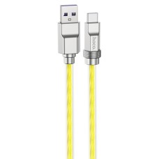Кабель HOCO U113 Solid 100W silicone charging data cable Type-C Gold