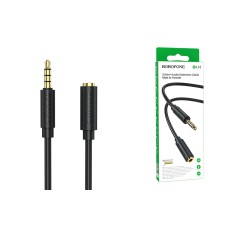 Аудiо-кабель BOROFONE BL12 3.5 audio extension cable male to female 1m Black