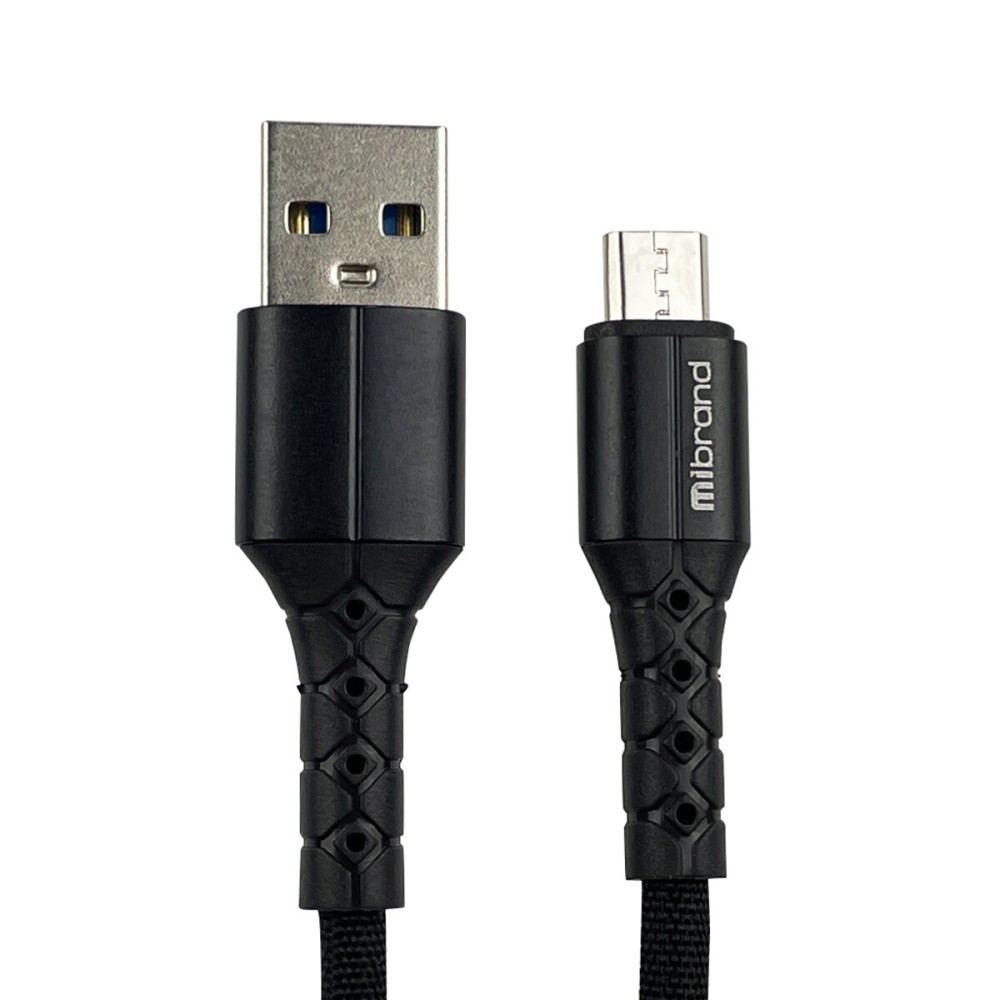 Кабель Mibrand MI-32 Nylon Charging Line USB for Micro 2A 0.5m Black