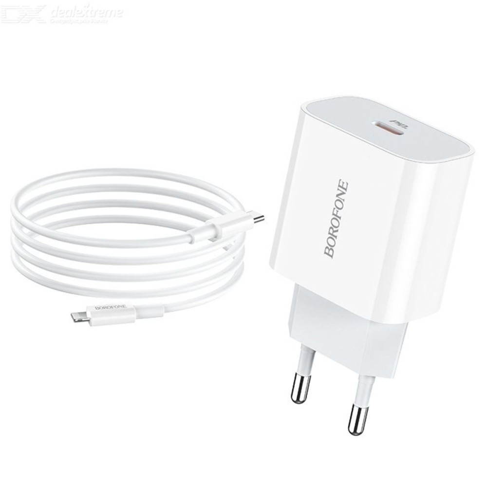 Мережевий зарядний пристрій BOROFONE BA38A Plus Speedy PD20W charger set (Type-C to Lightning) White
