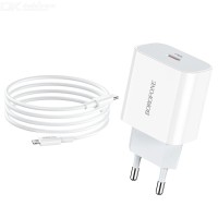 Мережевий зарядний пристрій BOROFONE BA38A Plus Speedy PD20W charger set (Type-C to Lightning) White