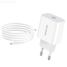 Мережевий зарядний пристрій BOROFONE BA38A Plus Speedy PD20W charger set (Type-C to Lightning) White