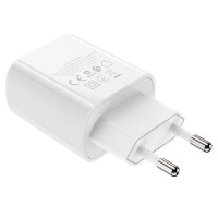 Мережевий зарядний пристрій BOROFONE BA58A Mighty dual port digital display charger White