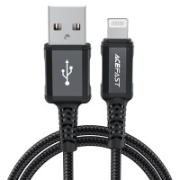 Кабель ACEFAST C4-02 USB to iP 2.4A, 1.8m, nylon, zinc connectors, Black