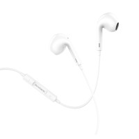 Навушники BOROFONE BM30 Max Acoustic wire control earphones for iP with mic White