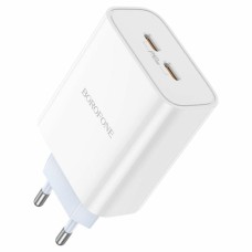 Мережевий зарядний пристрій BOROFONE BA73A Young PD35W dual port(2C) charger White