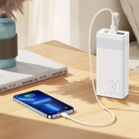 Зовнішній акумулятор REMAX Chinen Series 20W+22.5W Fast Charging Power Bank with LED Light   30000mAh RPP-320 White