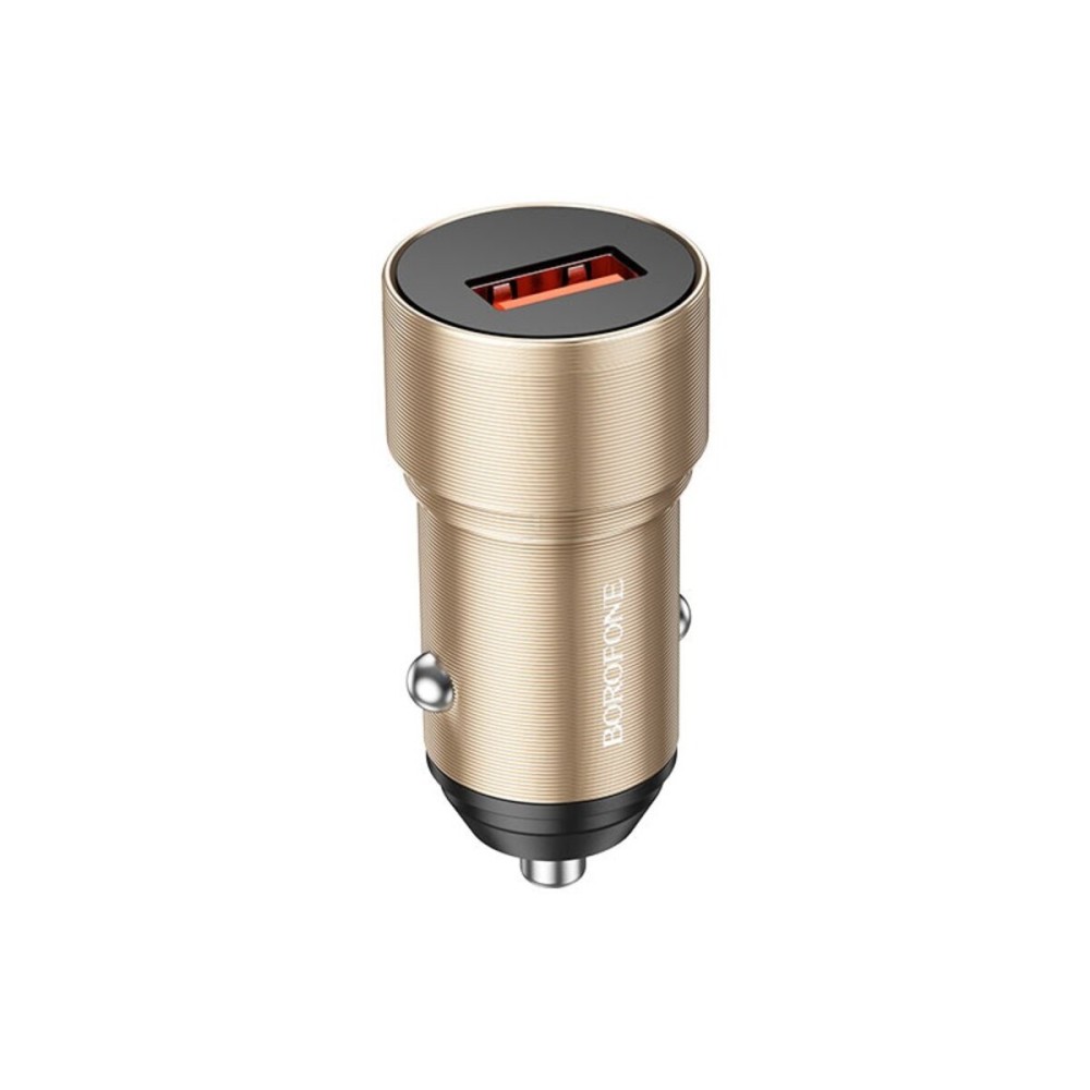 Автомобільний зарядний пристрій BOROFONE BZ19A Wisdom single port QC3.0 car charger Gold