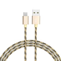 Кабель BOROFONE BX24 USB to Micro 2.4A, 1m, nylon, aluminum connectors, Gold