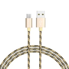 Кабель BOROFONE BX24 USB to Micro 2.4A, 1m, nylon, aluminum connectors, Gold