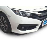 Флап накладки на передній бампер (2 шт, чорні) для Honda Civic Sedan X 2016-2021 рр.