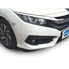 Флап накладки на передній бампер (2 шт, чорні) для Honda Civic Sedan X 2016-2021 рр.