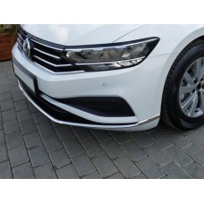 Накладки на передній бампер (2019+, 3 шт, нерж) Carmos - Турецька сталь для Volkswagen Passat B8 2015↗ рр.