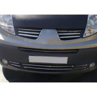 Накладки на решітку бампера (6 шт, нерж) для Renault Trafic 2001-2015 рр.