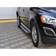 Бокові пороги Allmond Grey (2 шт., Алюміній) для Volvo XC60 2009-2017 років.