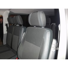 Авточохли (кожзам та тканина, Premium) Повний салон та передні (2 та 1) для Volkswagen T5 Caravelle 2004-2010 років.