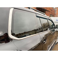 Обведення-куточки заднього скла (2 шт., нерж) для Toyota Land Cruiser 200