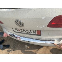 Накладка на задній бампер Carmos (нерж) для Volkswagen Touran 2010-2015 рр.