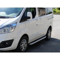 Бокові пороги Fullmond (2 шт., алюм.) Коротка база для Ford Custom 2013↗ рр.