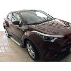 Бокові пороги Allmond Grey (2 шт., алюм) для Toyota C-HR