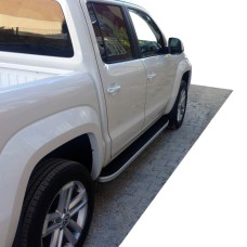 Бокові пороги Tayga Grey (2 шт., алюміній) для Volkswagen Amarok 2010-2021 рр.