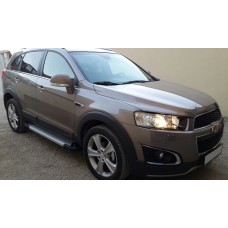 Бокові пороги Allmond Grey (2 шт., Алюміній) 2016-2019 для Chevrolet Captiva 2006-2019рр.