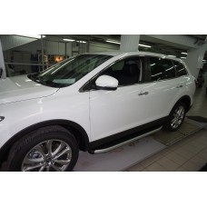 Бокові пороги Fullmond (2 шт, алюм.) для Mazda CX-9 2007-2016рр.