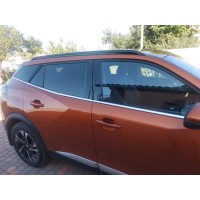 Окантовка вікон (6 шт, нерж) для Peugeot 2008 2019↗︎ рр.