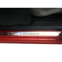 Накладки на пороги OmsaLine (2 шт, нерж.) для Renault Kangoo 2008-2020 рр.