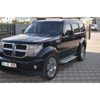 Бокові пороги Allmond Grey (2 шт., алюміній) для Dodge Nitro 2007↗ рр.