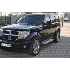 Бокові пороги Allmond Grey (2 шт., алюміній) для Dodge Nitro 2007↗ рр.