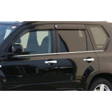 Окантовка стекол (6 шт, нерж) Carmos - Турецька сталь для Nissan X-trail T30 2002-2007рр.