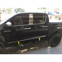 Накладки на молдинги Tit-designs (4 шт, нерж) для Toyota Hilux 2015↗ рр.