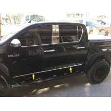 Накладки на молдинги Tit-designs (4 шт, нерж) для Toyota Hilux 2015↗ рр.
