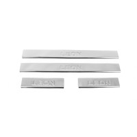Накладки на пороги Carmos V2 (4 шт, нерж) для Seat Leon 2013-2020 рр.