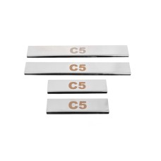 Накладки на пороги Carmos V1 (4 шт, нерж.) для Citroen C-5 2008-2017 років.
