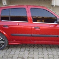 Зовнішня окантовка стекол (HB, 4 шт, нерж) для Renault Clio II 1998-2005 рр.