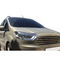 Вії на фари (2 шт., нерж) Carmos - Турецька сталь для Ford Courier 2014↗ рр.