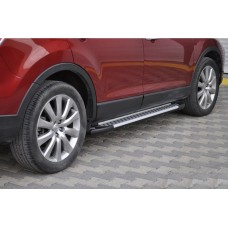 Бокові пороги Allmond Grey (2 шт., алюм) для Mazda CX-9 2007-2016рр.