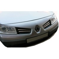 Накладки на решітку (модель 2006↗, 4 шт, нерж) Carmos - Турецька сталь для Renault Megane II 2004-2009 рр.