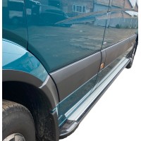 Бокові пороги Rainbow (2 шт., Алюміній) Середня база для Mercedes Sprinter 2006-2018 рр.
