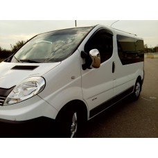 Накладки на дзеркала (2 шт, пласт) Хромований пластик для Renault Trafic 2001-2015 рр.