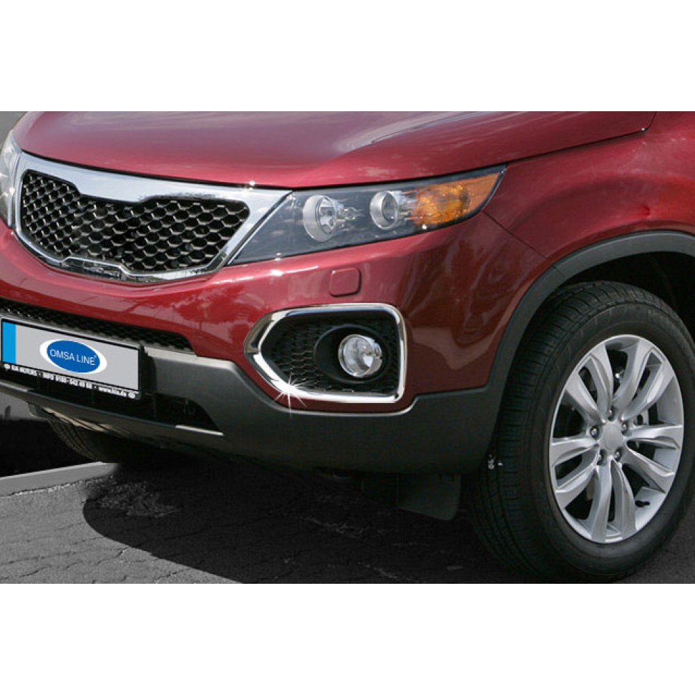 Окантовка протитуманок 2010-2013 (2 шт., нерж) для Kia Sorento XM 2009-2014рр.
