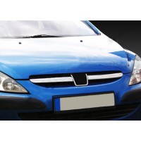 Накладки на решітку (2001-2005, 2 шт, нерж) для Peugeot 307