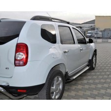 Бокові пороги Allmond Grey (2 шт., алюміній) для Renault Duster 2008-2017 рр.