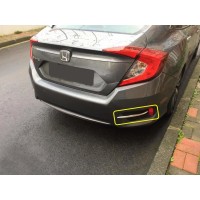 Накладки на задні противотуманки (2 шт., нерж) для Honda Civic Sedan X 2016-2021 рр.