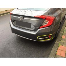 Накладки на задні противотуманки (2 шт., нерж) для Honda Civic Sedan X 2016-2021 рр.